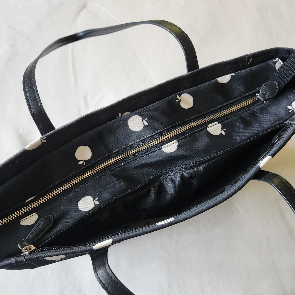 RESERVED: Kate Spade Black and White Apple Tote - Teacher Tote - Picture 8 of 16